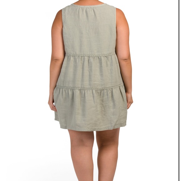 NWT LUCKY BRAND Sleeveless V Neck Tiered Crochet Trim Mini Dress - Picture 2 of 5